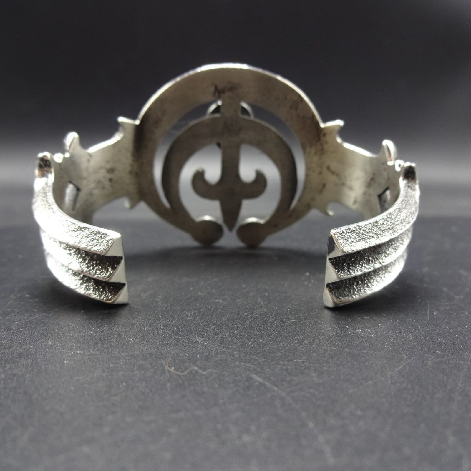 AARON ANDERSON Navajo Tufa Cast Naja Sterling Silver TURQUOISE
