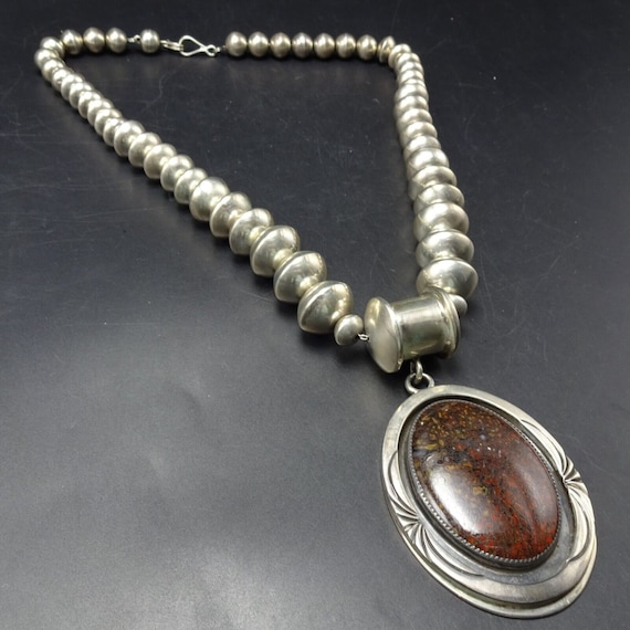 Authentic Orville Tsinnie Native American Navajo Coral Sterling Silver Necklace Authentic Orville Tsinnie Native American Navajo Coral Sterling Silver Necklace