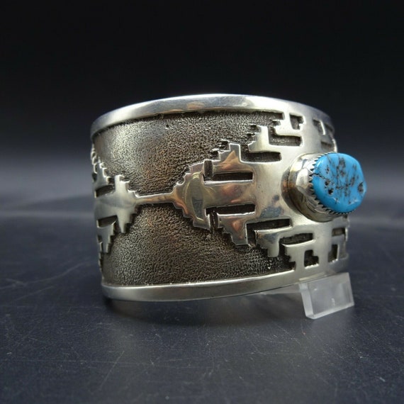 Vintage Heavy Gauge Sterling Silver High Blue TUR… - image 5