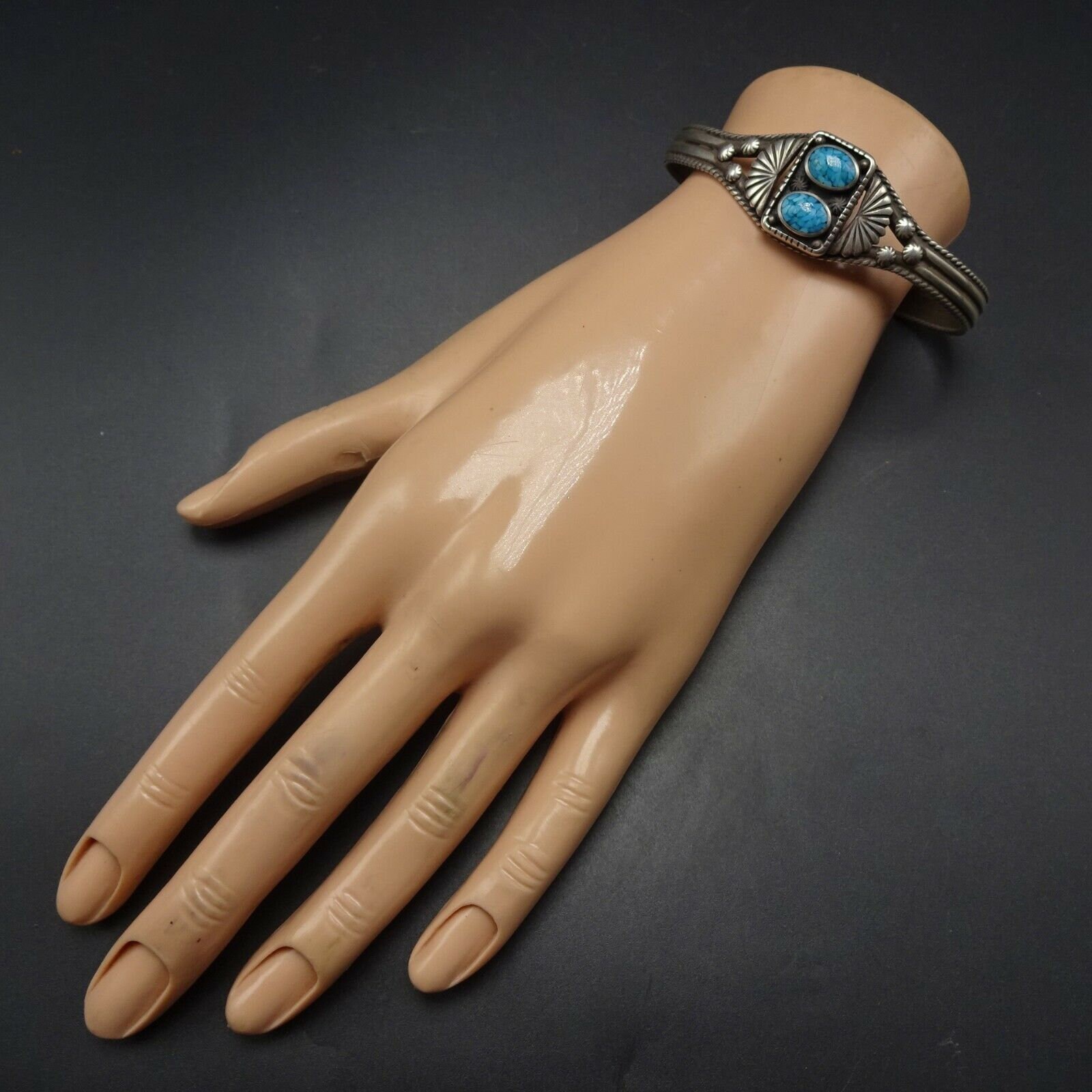 【超目玉枠】 ヴィンテージ スターリングシルバー ターコイズ チップインレイ アクセサリー