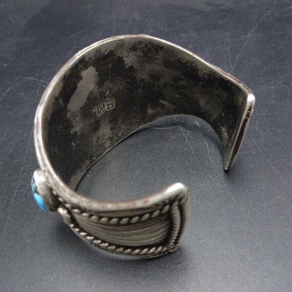 Exquisite OLD PAWN Navajo Hand Stamped Sterling S… - image 9