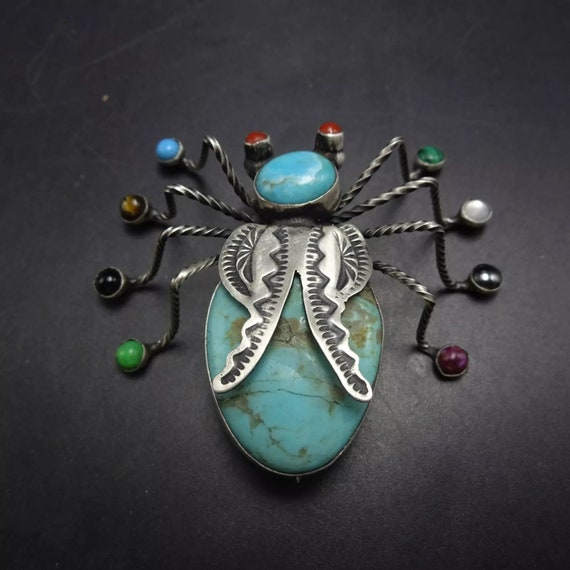 Herbert Ration NAVAJO Sterling Silver TURQUOISE B… - image 10