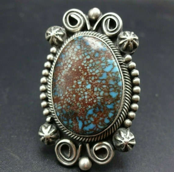 Stunning Vintage Native American Navajo Wilson Royston Turquoise Sterling Silver Ring Stunning Vintage Native American Navajo Wilson Royston Turquoise Sterling Silver Ring