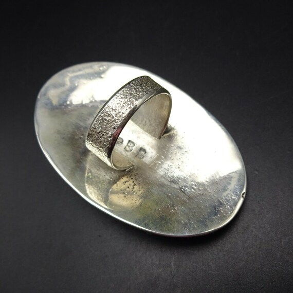 Philander & Shanibah Begay Silver Tufa Ring with Dragonfly, Gold & Opal main image 0