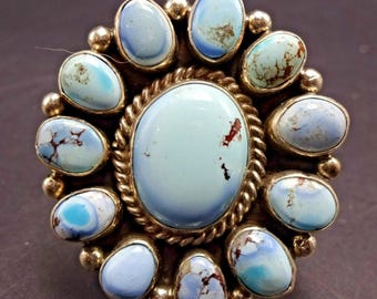 Vintage BEAUFORD DAWAHOYA Hopi Sterling Silver Overlay RING Size