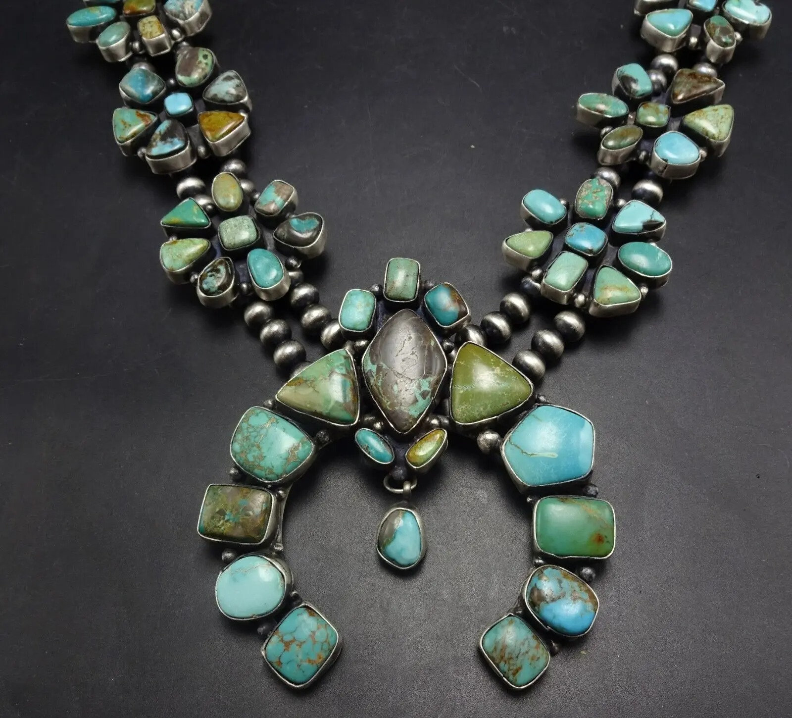 COLOSSAL Ella Peter NAVAJO Sterling Silver TURQUOISE Squash