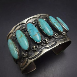 Vintage Sterling Silver & Turquoise Cuff Bracelet – Chimney Butte