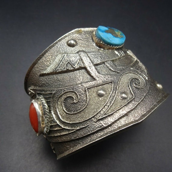 Vintage ERVIN TSOSIE Tufa Cast Sterling Silver TU… - image 3