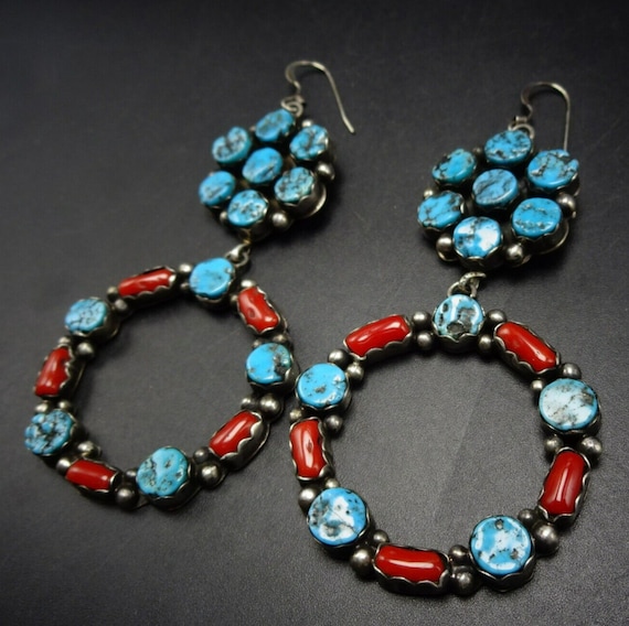 Dazzling Native American Navajo 3 Royston Turquoise 2 Sterling Silver Gekkos Huge Bracelet Dazzling Native American Navajo 3 Royston Turquoise 2 Sterling Silver Gekkos Huge Bracelet