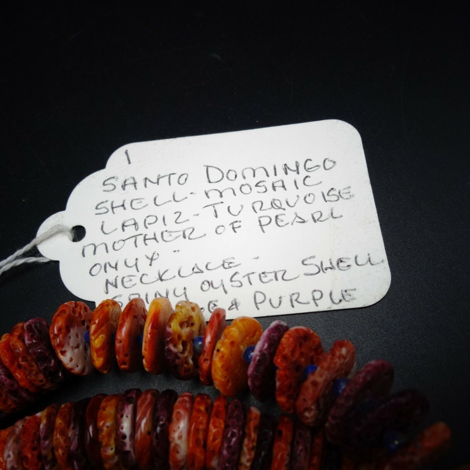 John Aguilar and Mary Coriz KEWA NECKLACE Inlaid Shell LAPIS