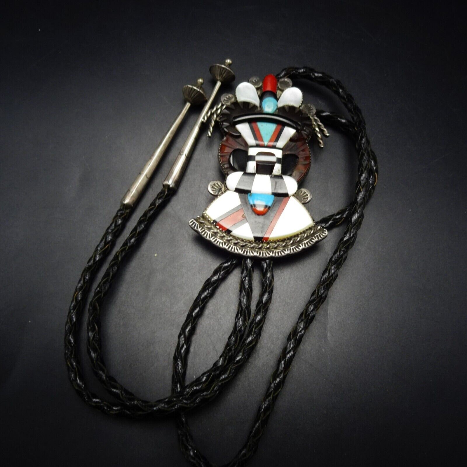 今週まで出品Andrew Dewa Zuni Bolotie EXQUISITE Vintage Zuni ANDREW DEWA Sterling Silver Antelope