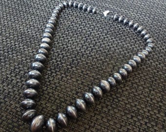 LILLIAN YAZZIE Handmade Sterling Silver NAVAJO Pearls 25