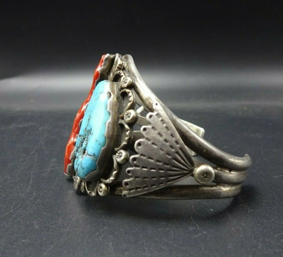 Old 1950s Sterling Silver Branch Coral and BLUE T… - image 8