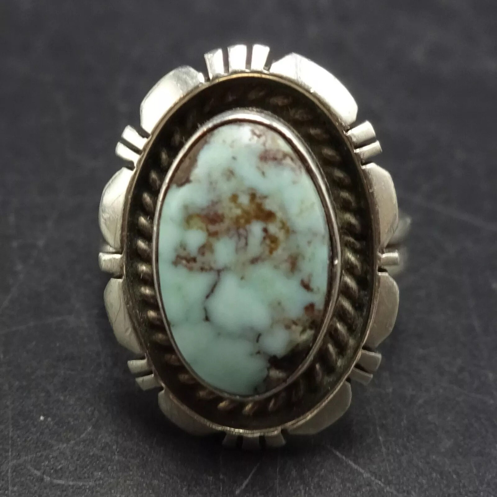 Vintage RICHARD CURLEY Navajo Dry Creek TURQUOISE Sterling Silver