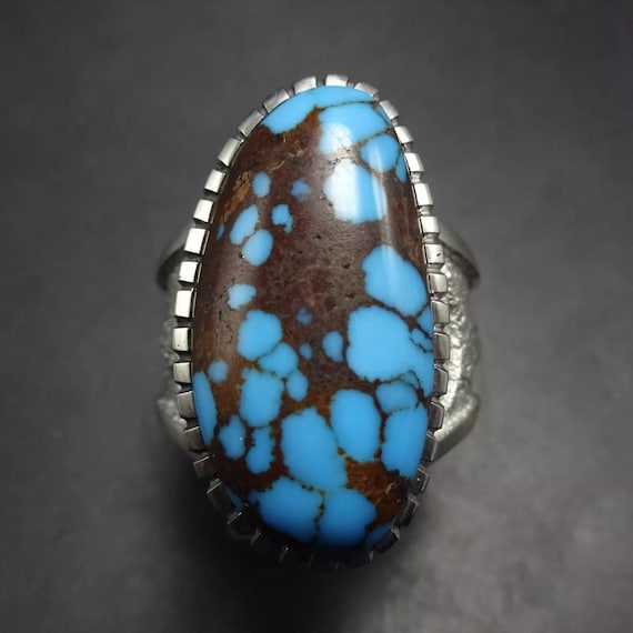 Mesmerizing Vintage Native American Navajo Deep Spider Turquoise Sterling Silver Bracelet Mesmerizing Vintage Native American Navajo Deep Spider Turquoise Sterling Silver Bracelet