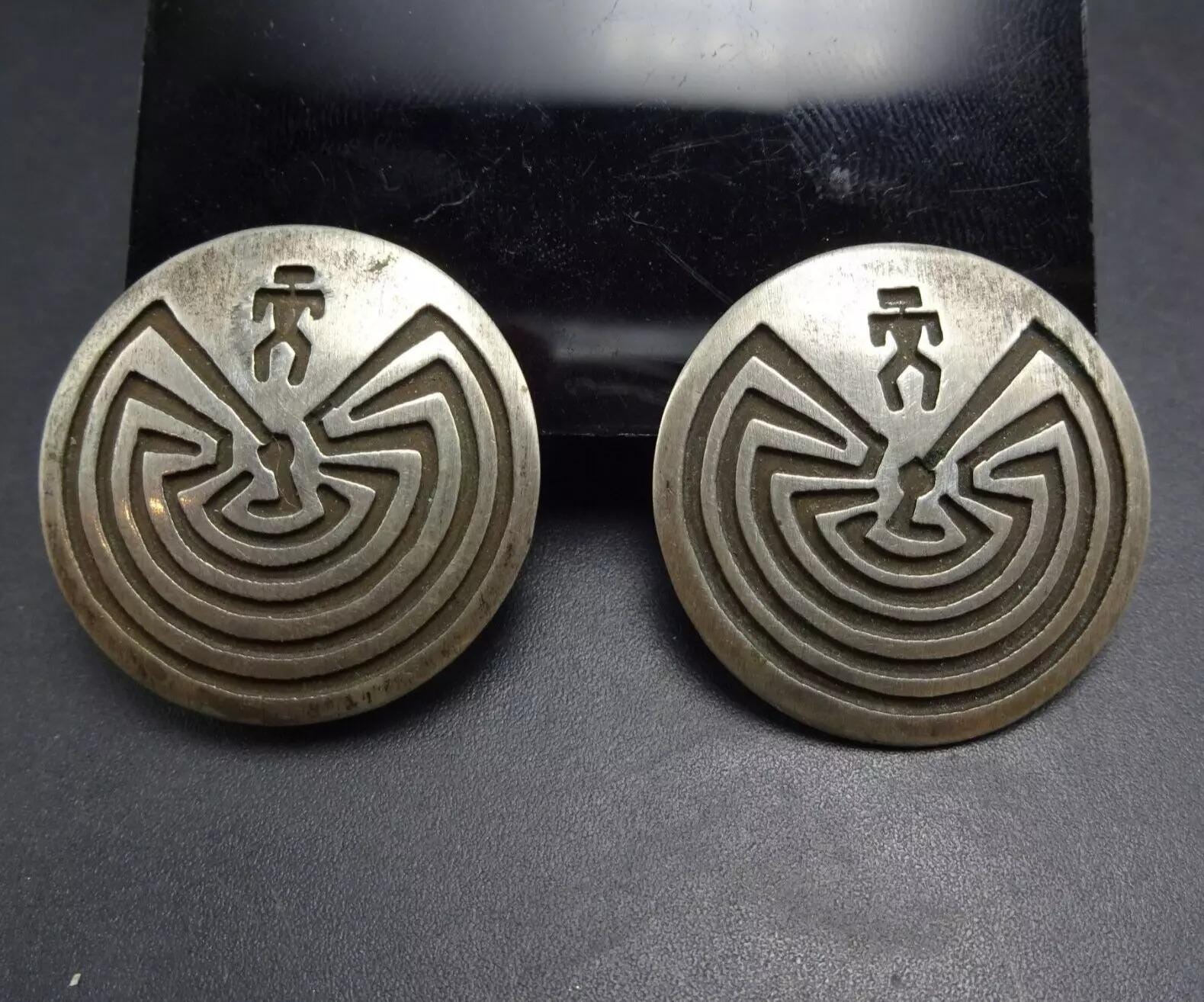 Hopi Man in Maze Earrings - Etsy