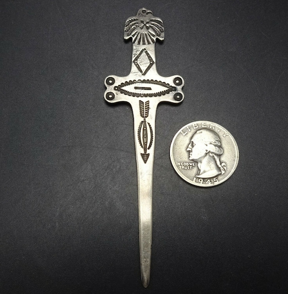 Whimsical Vintage Navajo Sterling Silver Letter Opener Native American Old Whimsical Vintage Navajo Sterling Silver Letter Opener Native American Old