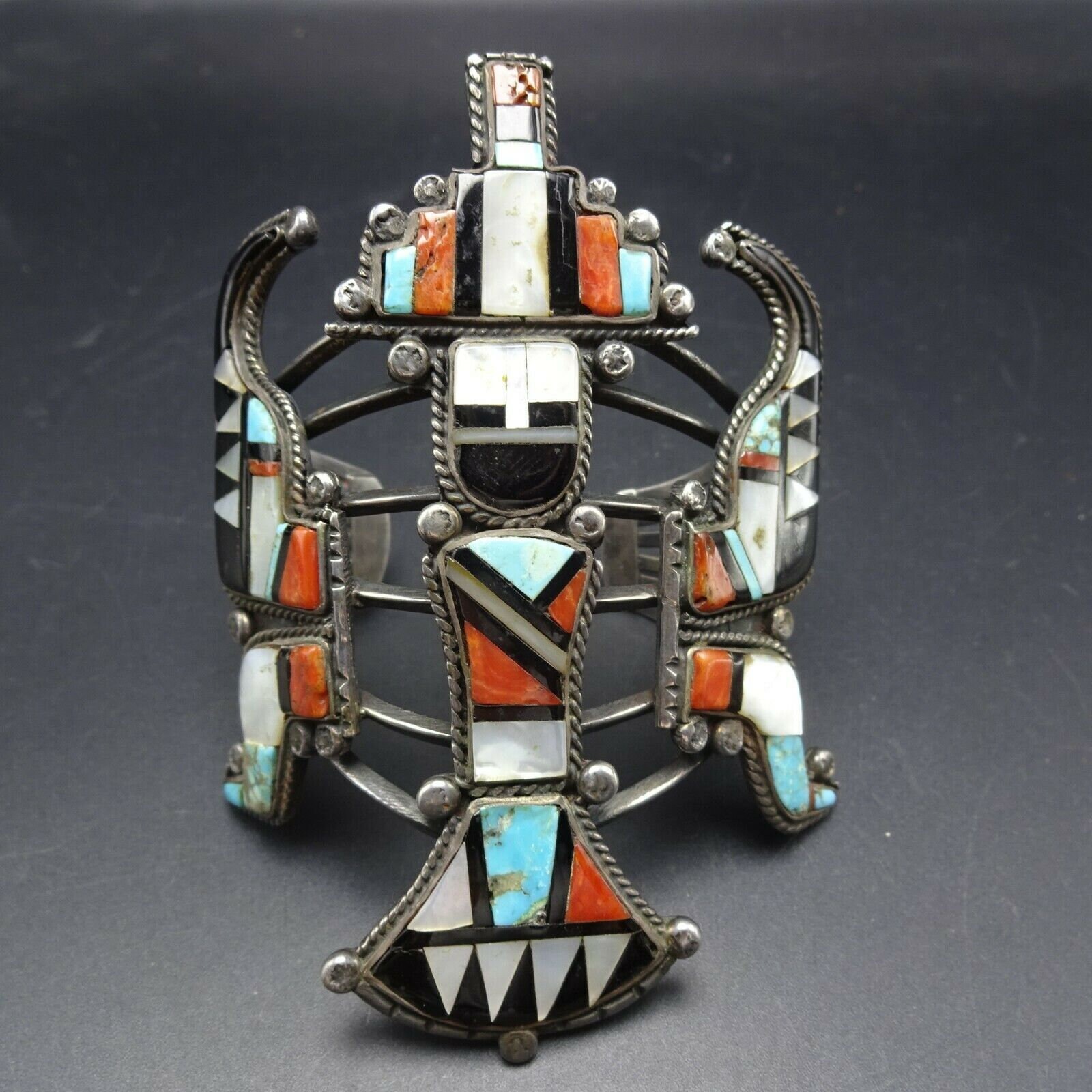 Museum Quality TEDDY WEAHKEE Vintage Zuni KNIFEWING Cuff Bracelet