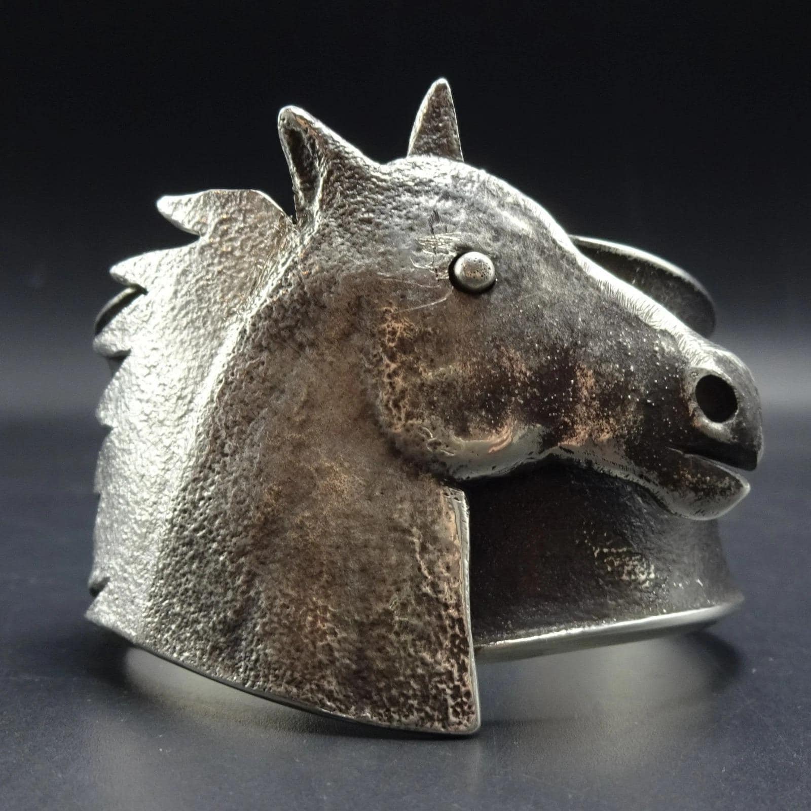 PHILANDER BEGAY Navajo Tufa Cast Sterling Silver Horse EQUESTRIAN
