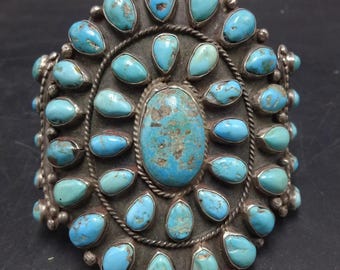 Stackable Navajo Sterling Silver TURQUOISE Snake Eye Petit