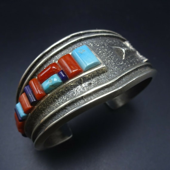 Lester James Navajo Tufa Sterling Silver TURQUOISE