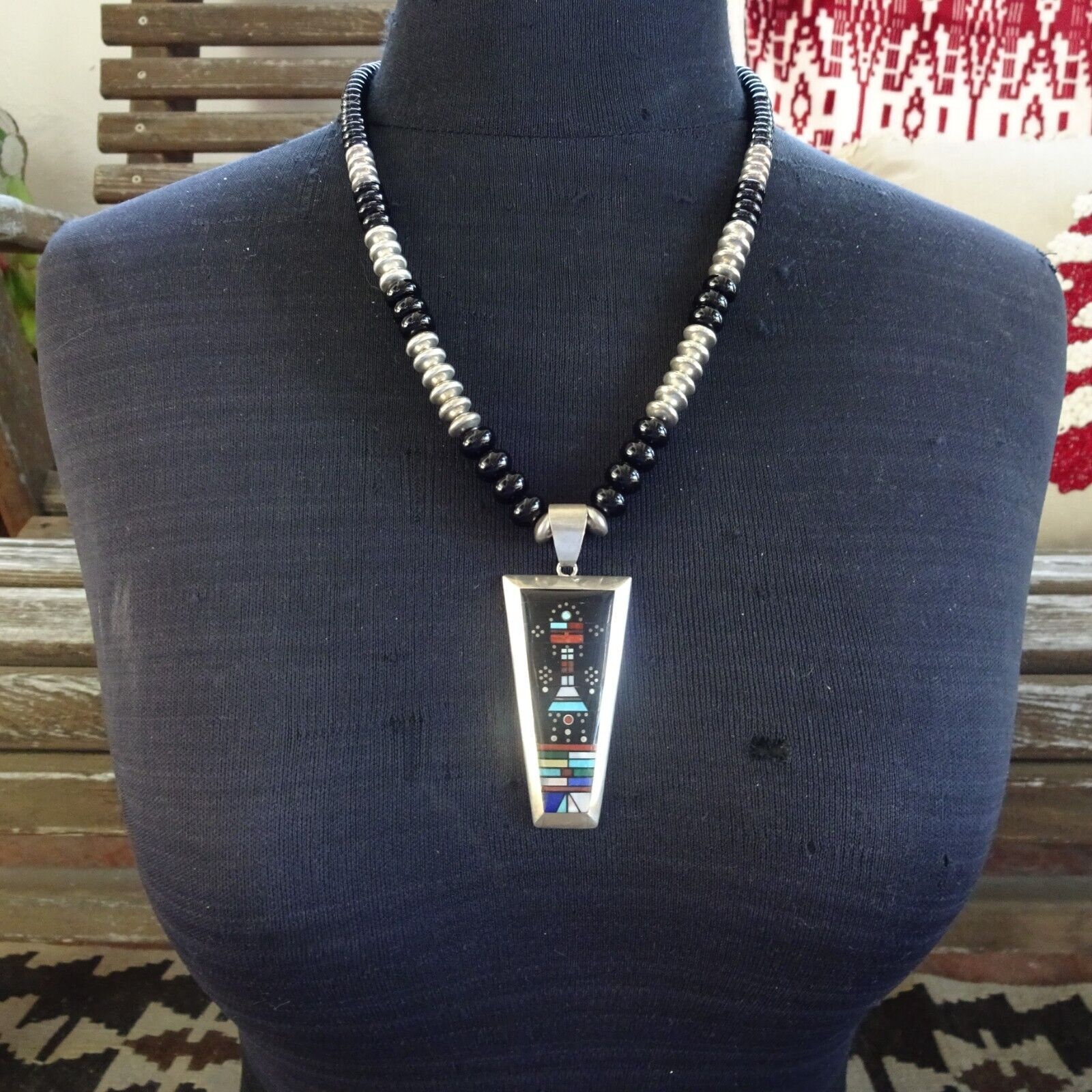 Harrison Jim pendant bisbee ビズビー Hefty Handmade Bisbee Squash Blossom Necklace and Earrings by