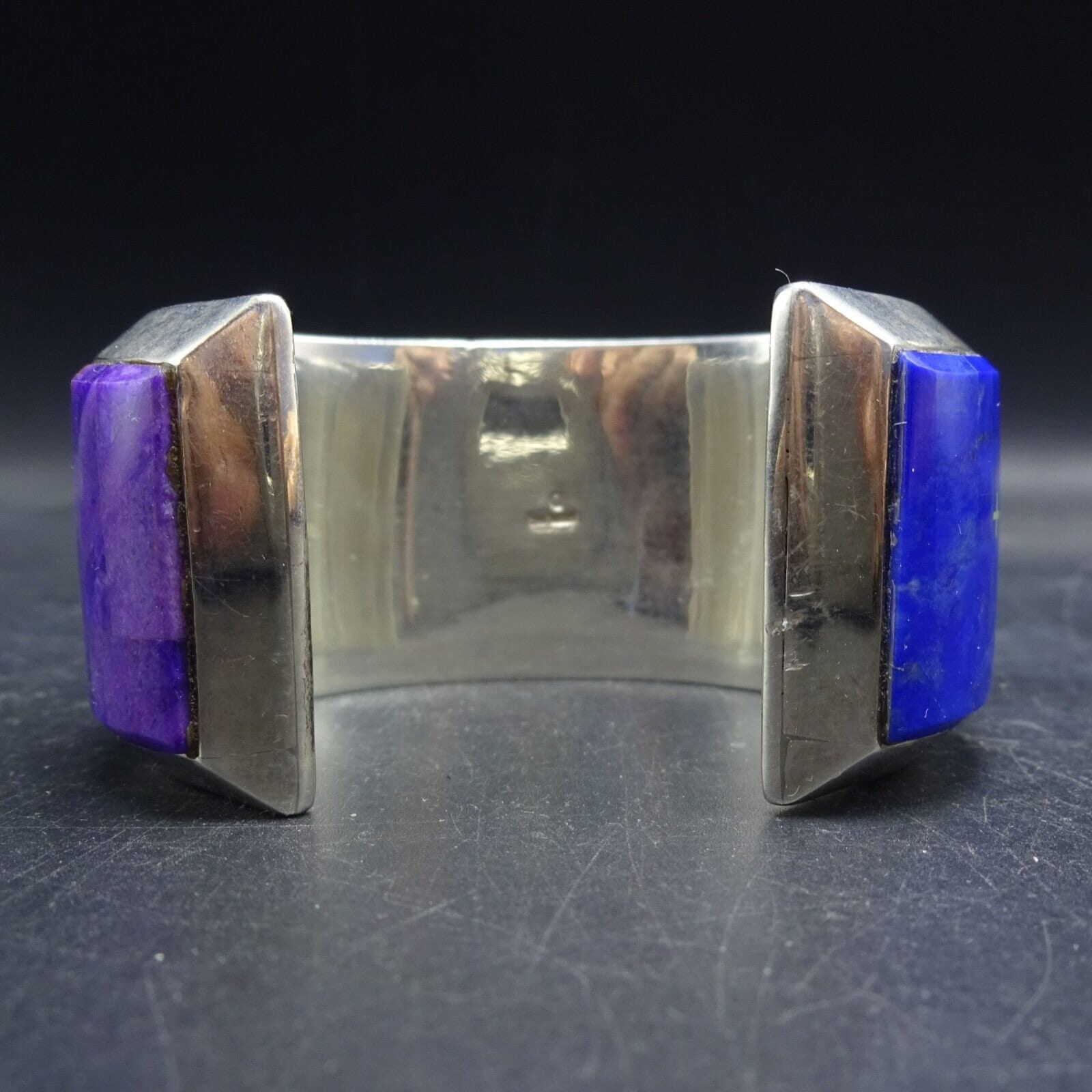 Desson Inlay Museum Quality CALVIN DESSON Navajo Multi Stone INLAY Sterling 925 Cuff ...