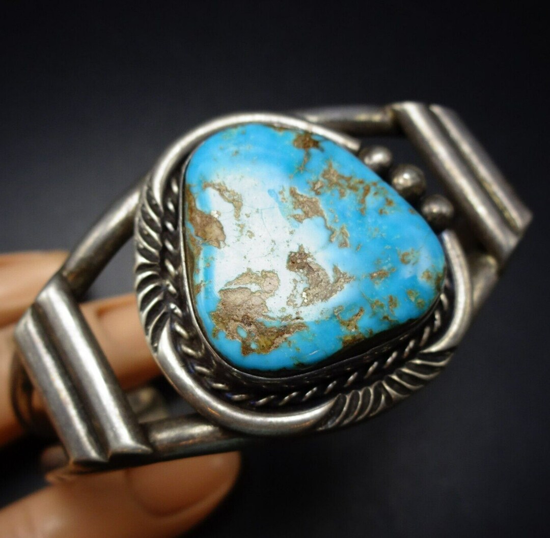Tom WILLETO Vintage NAVAJO Sterling Silver Easter Blue