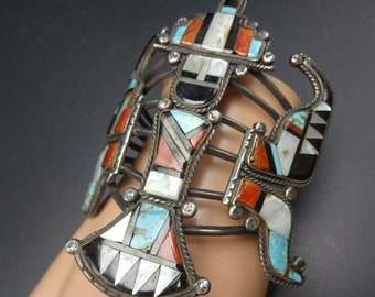 Museum Quality TEDDY WEAHKEE Vintage Zuni KNIFEWING Cuff Bracelet