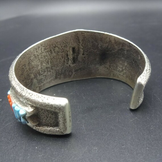 Lester James NAVAJO Tufa Sterling Silver TURQUOIS… - image 8