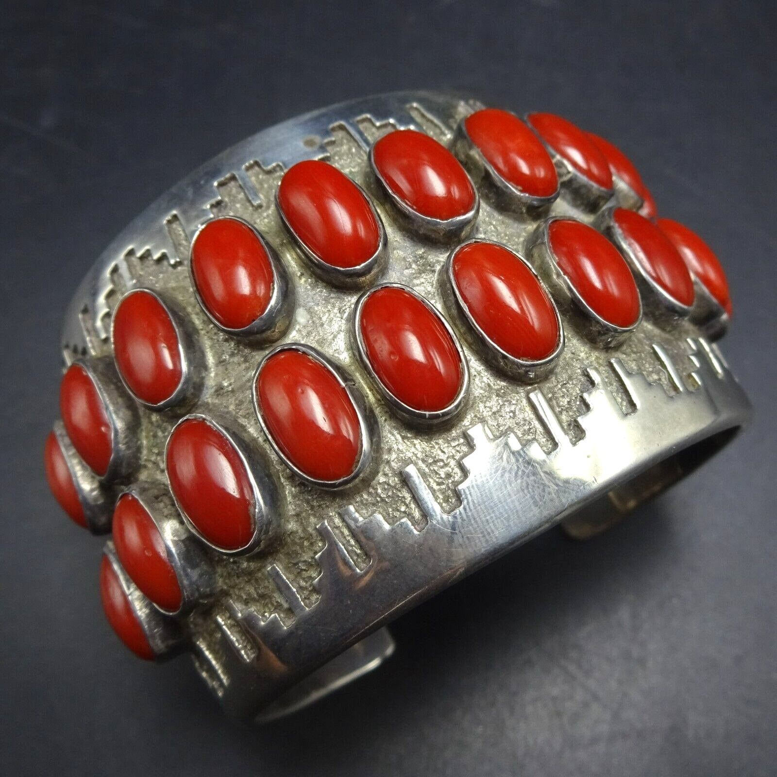 Dan Jackson NAVAJO Sterling Silver NATURAL Red MEDITERRANEAN Coral