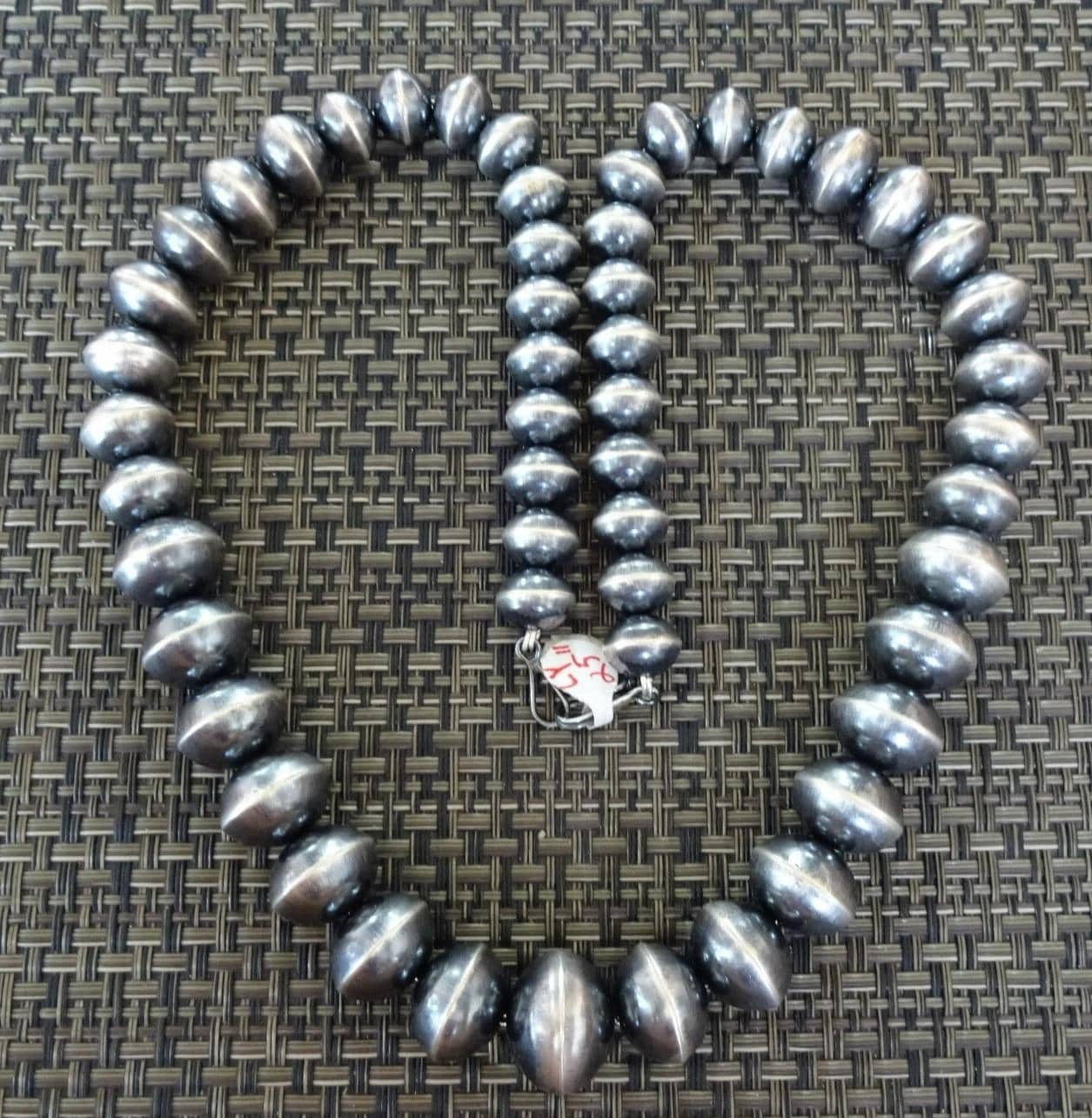 LILLIAN YAZZIE Handmade Sterling Silver NAVAJO Pearls 25