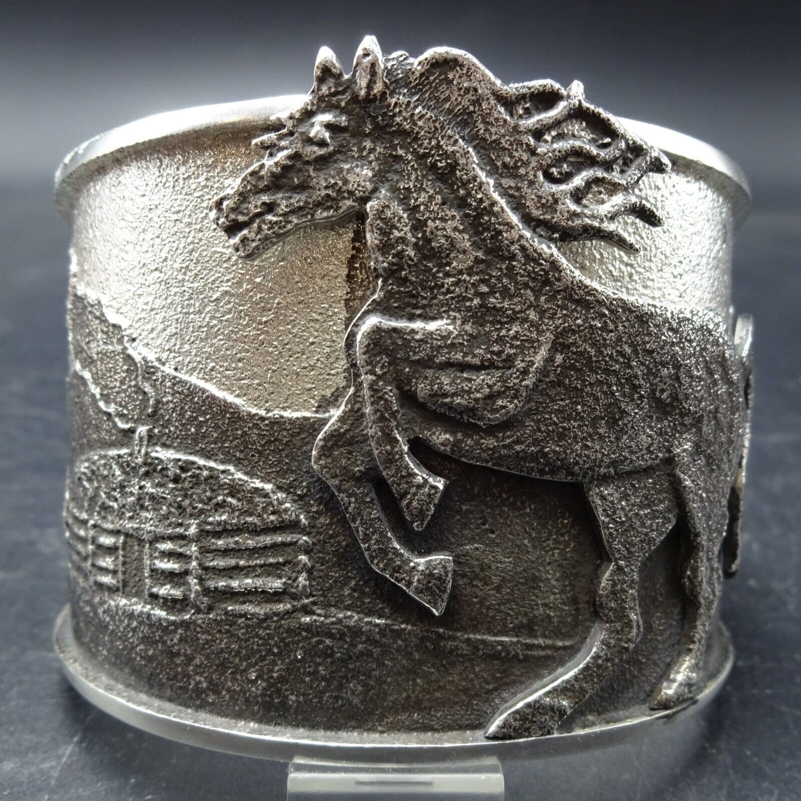 Kelsey Jimmie NAVAJO Tufa Cast Sterling Silver EQUESTRIAN HORSE