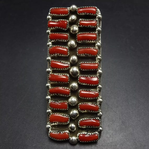 Outstanding Darlne Begay Native American Navajo Signed Coral Sterling Silver Bracelet Outstanding Darlne Begay Native American Navajo Signed Coral Sterling Silver Bracelet