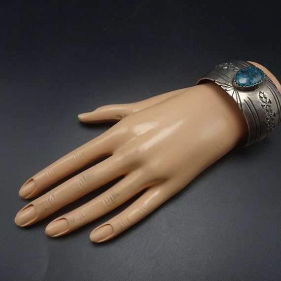Vintage NAVAJO Hand Stamped Sterling Silver SPIDERWEB