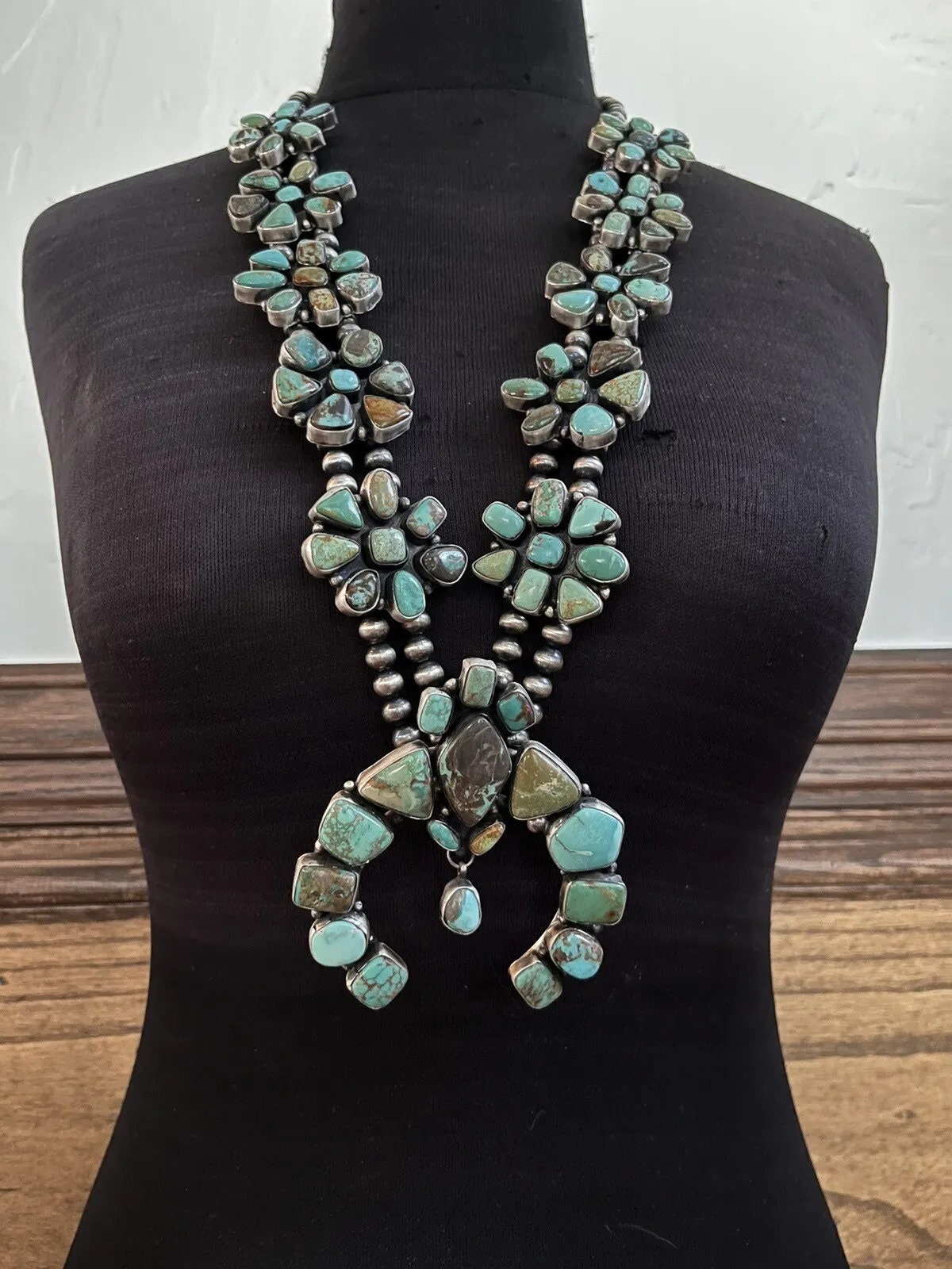 COLOSSAL Ella Peter NAVAJO Sterling Silver TURQUOISE Squash