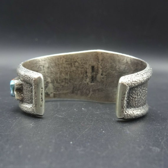 Lester James NAVAJO Tufa Sterling Silver TURQUOIS… - image 7