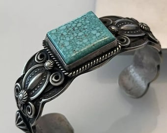 アクセサリー Indian jewelry Navajo Darrell Cadman Big Darrell Cadman Navajo Native American Sterling Turquoise Cuff