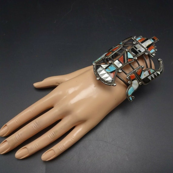 Museum Quality TEDDY WEAHKEE Vintage Zuni KNIFEWING Cuff Bracelet