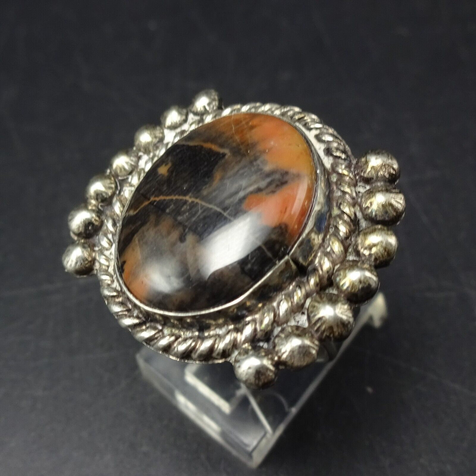 Majestic Vintage Native American Navajo Petrified Wood Sterling Silver Necklace Majestic Vintage Native American Navajo Petrified Wood Sterling Silver Necklace