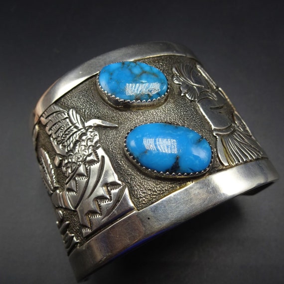 Best Vintage Native American Navajo Authentic Floyd Becenti Turquoise Sterling Silver Bracelet Best Vintage Native American Navajo Authentic Floyd Becenti Turquoise Sterling Silver Bracelet