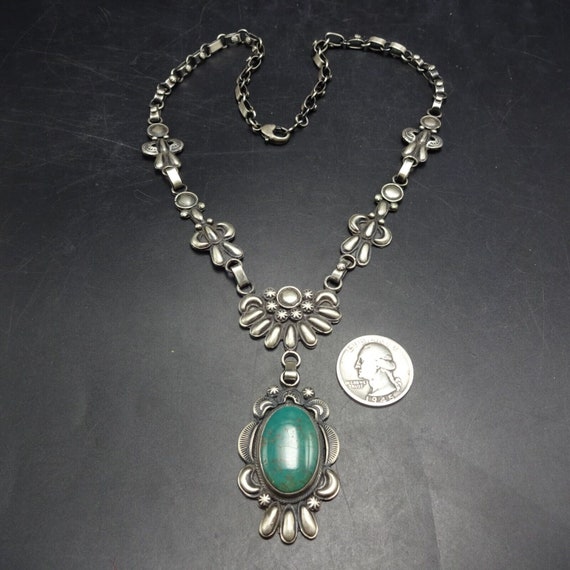 Lorenzo Juan NAVAJO Sterling Silver TURQUOISE NEC… - image 5