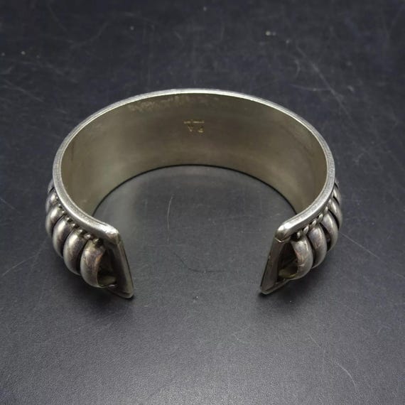 SOLD G.A. Vintage 70s Sterling Turquoise Bracelet, Genevieve Apachito Navajo main image 1