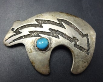 Vintage Navajo Sterling Silver TURQUOISE PIN/BROOCH