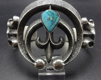 Tufa Cast Sterling Silver Naja Pendant by Aaron Anderson, Navajo