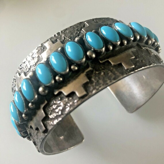 Best Terr Martinez Vintage Native American Navajo Old Kingman Turquoise Sterling Silver Ring Best Terr Martinez Vintage Native American Navajo Old Kingman Turquoise Sterling Silver Ring