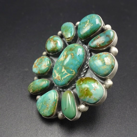 HUGE Gorgeous Sterling Silver & Royston TURQUOISE… - image 4