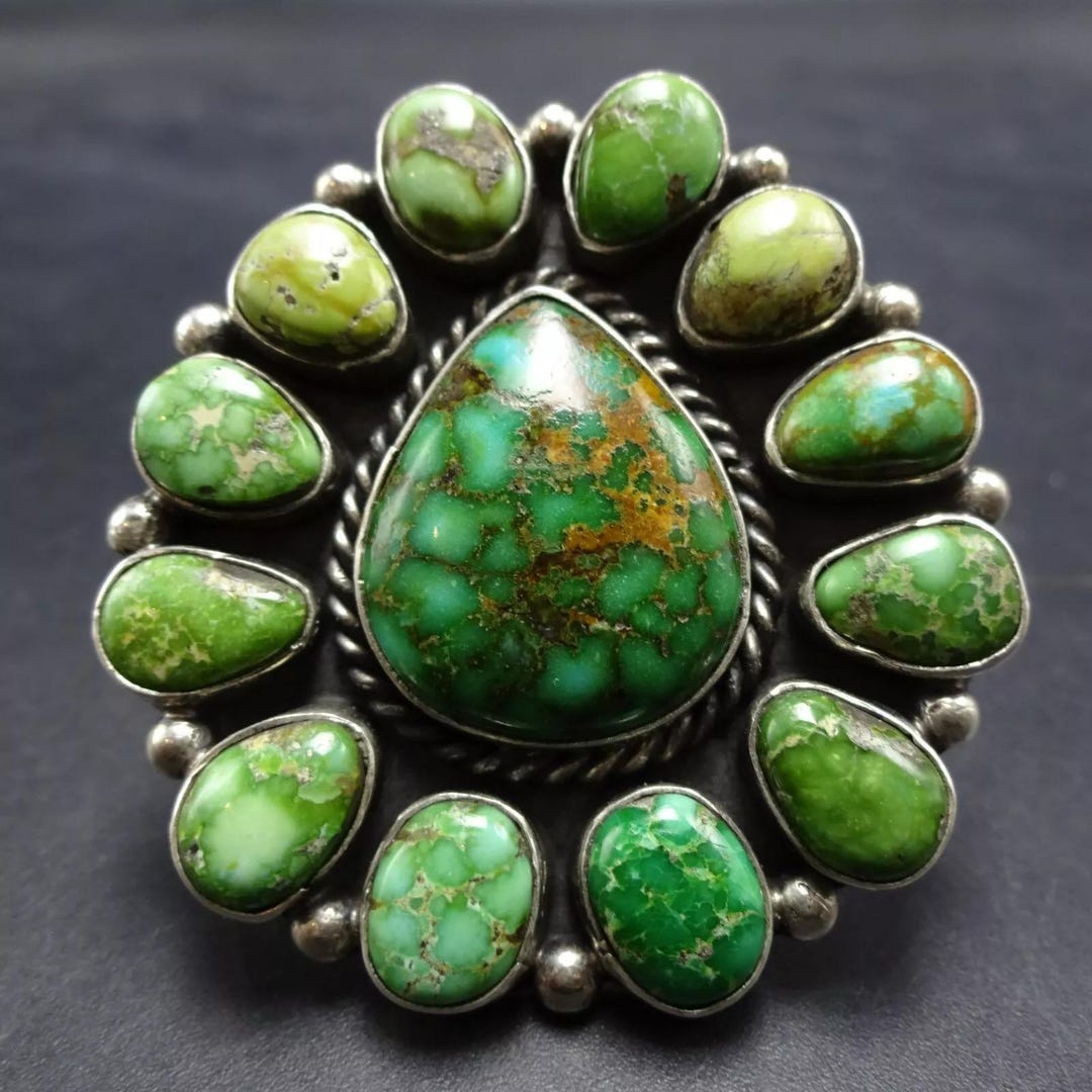 Randall Rings Size 7.5 RANDALL ENDITO Navajo Sonoran Gold TURQUOISE Cluster Ring ...