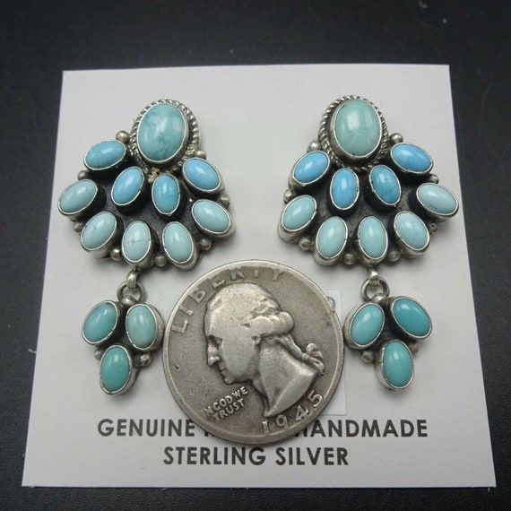 Lovely NAVAJO Sterling Silver and LIGHT Blue TURQ… - image 6