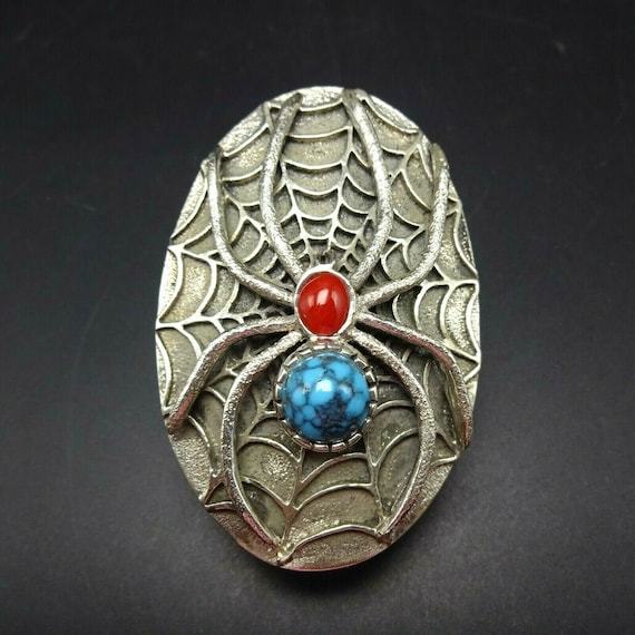 Philander & Shanibah Begay Silver Tufa Ring with Dragonfly, Gold & Opal
